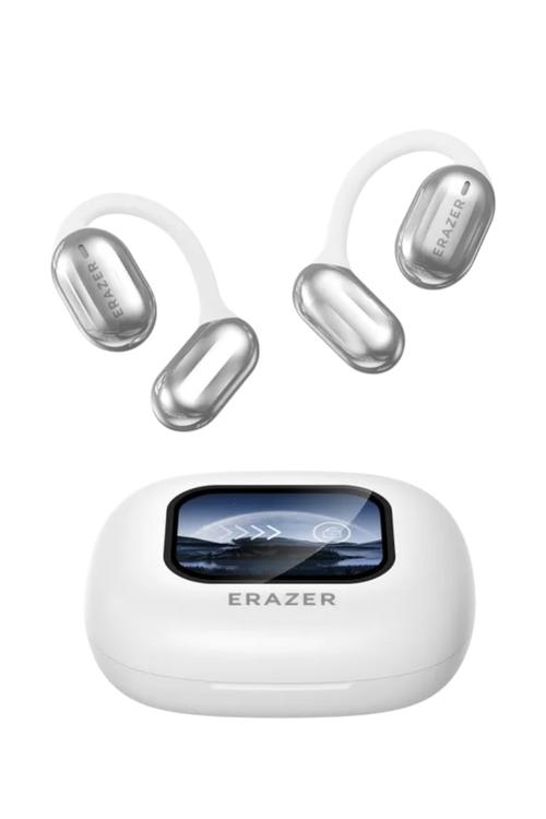 Refurbished Erazer True Wireless Open Ear Earbuds Bluetooth 5.4 Earphones, Waterproof ,35h Play time White